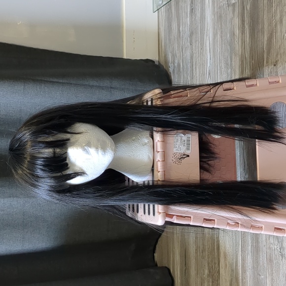 24 inch Brunette Long Straight Synthetic Wig - Picture 1 of 5